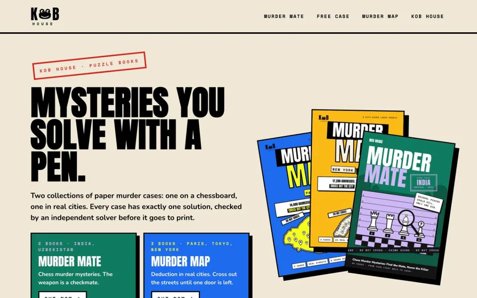 Page d'accueil du site Kob House